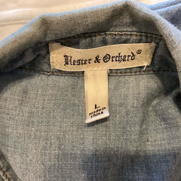 Light Blue Denim Button-Up Shirt - Picture 2 of 7